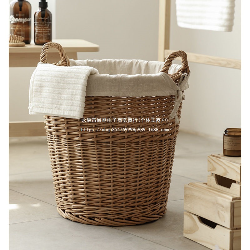Wicker Woven Basket Laundry Basket Clothes Hamper Storage Basket Clothes Frame Basket Dirty Laundry Basket Magic Straw Woven