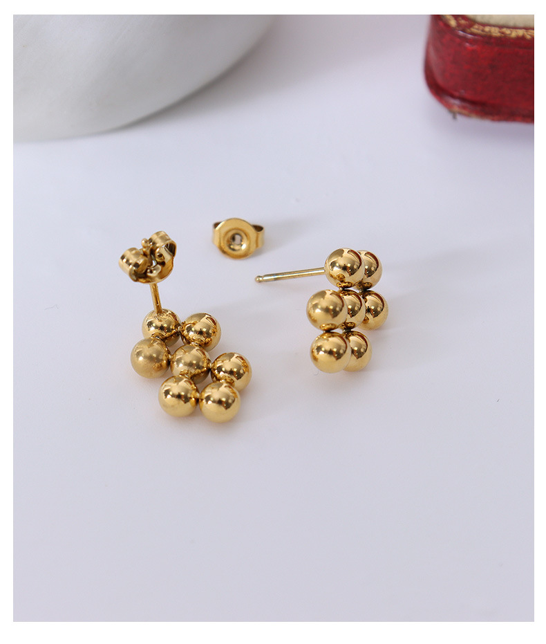 European and American titanium steel plated 18k gold steel color necklace earrings