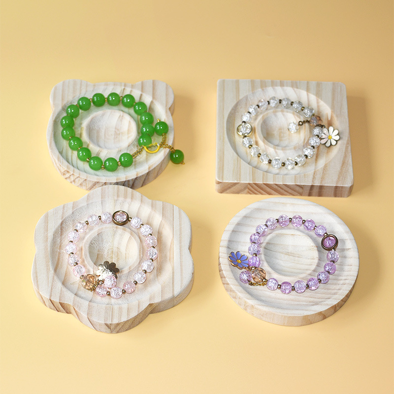 European-style wooden bead display tray for round beads, bracelet and necklace storage, DIY cultural item Buddha bead display tray