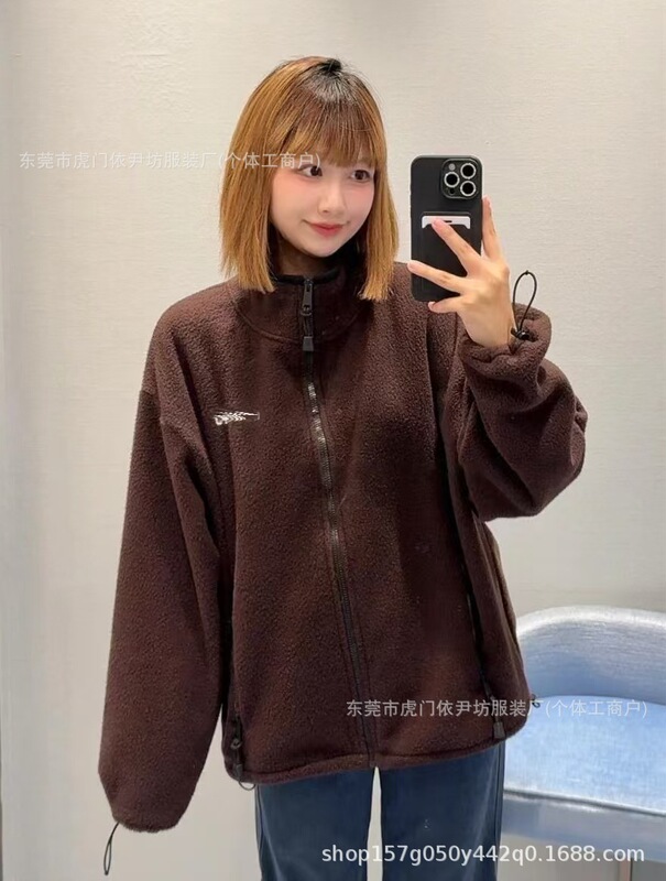 高版m*u家2025秋冬新色摇粒绒拉链外套宽松字母刺绣logo男女同款|undefined