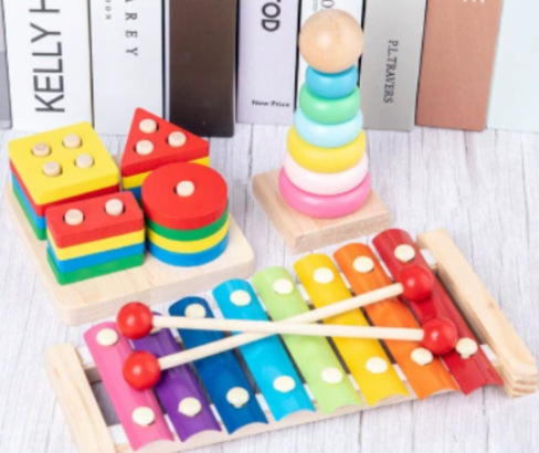 La educación temprana infantil de madera Meng tranquiliza la campana de la cama, el juguete orf, el bebé agarra la campana y sacude el conjunto de instrumentos musicales image 25