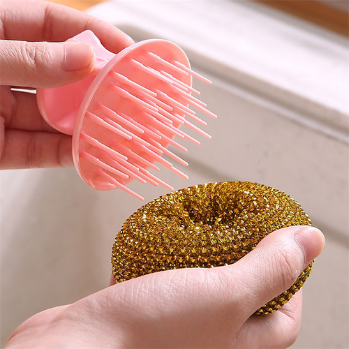 Pot brush removable and washable non-stick pot steel ball PET cleaning ball kitchen non-damaging pot powerful decontamination brush manufacturer wholesale