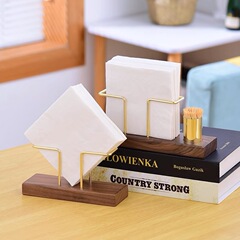 創意の胡桃木のデスクトップの実木のティッシュの棚のホテルのテーブルの喫茶店はナプキンの棚を並べて軽くて贅沢なティッシュの席を飾ります。