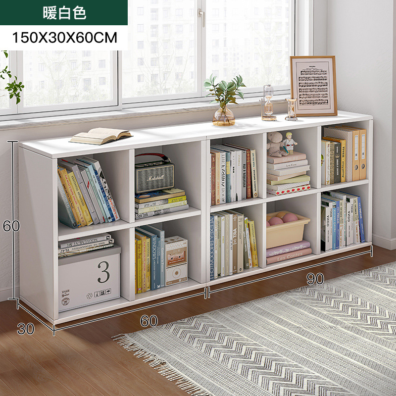 Estantería Estante de piso Estante de piso Estante de libro corto Dormitorio Combinación libre Gabinete de rejilla Ventana salediza Gabinete de almacenamiento de balcón Armario de almacenamiento