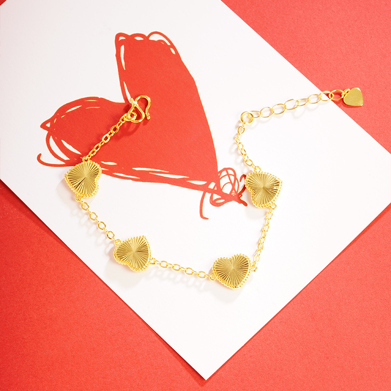 Nueva Arena de oro amor collar pulsera traje elegante luz de las mujeres de lujo nicho todo-fósforo Yiwu joyería vivo caliente