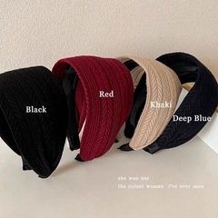髪の継ぎ目をカバーし頭頂部を高める女性用の気質模様のつば広ヘッドバンド、洗顔用滑り止めヘアピン、2025年新作ヘッドバンド