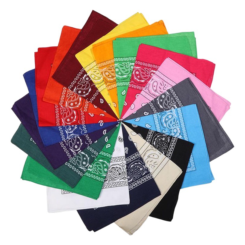 European and American Street Punk Style Hip-Hop Trendy Men's and Women's Street Dance Sports Exquisite Headscarf 30g Cashew Flower Large Square Scarf
