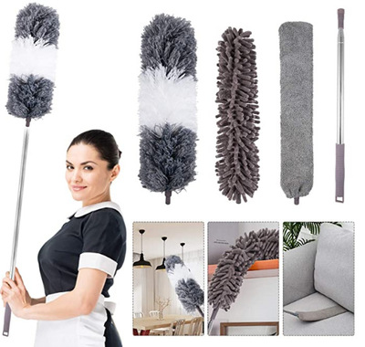 静电除尘掸 鸡毛掸子可伸缩掸子毯子扫灰神器加长清扫工具 雪尼尔