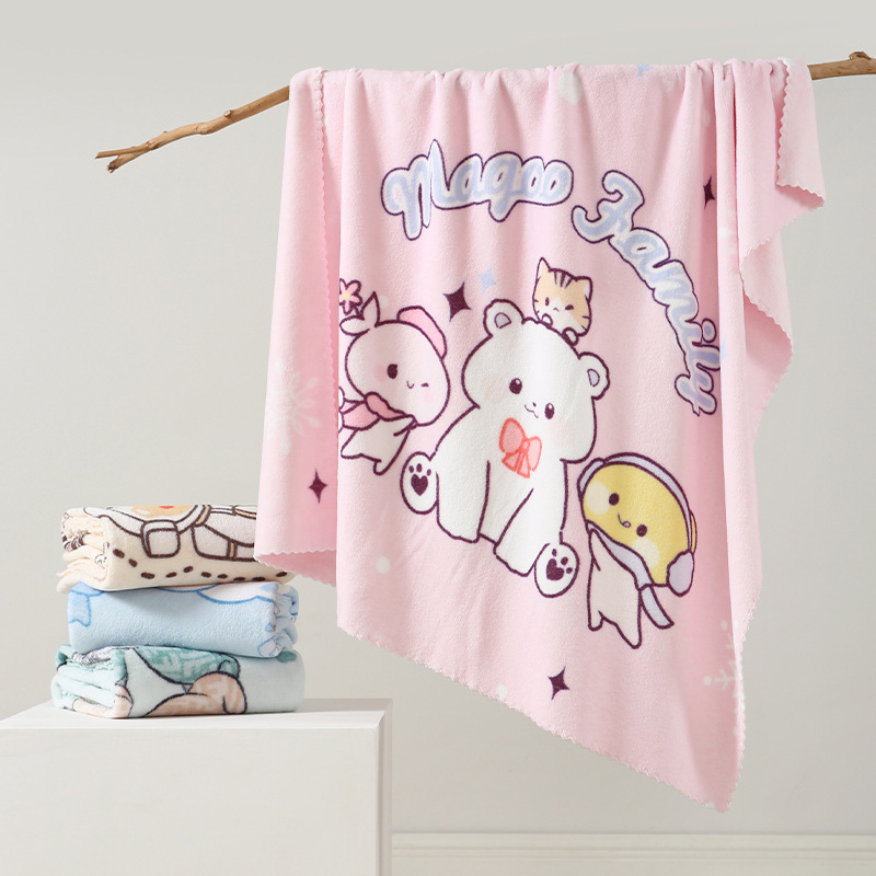 Coral Velvet Bath Towel, Newborn Blanket, Kidsren's Thickeneded Absorbent Bath Towel, Baby Autumn and Winter Kindergarten Nap Blanket Coral Velvet Bath Towel, Newborn Blanket, Kidsren's Thickeneded Absorbent Bath Towel, Baby Autumn and Winter Kindergarten Nap Blanket
