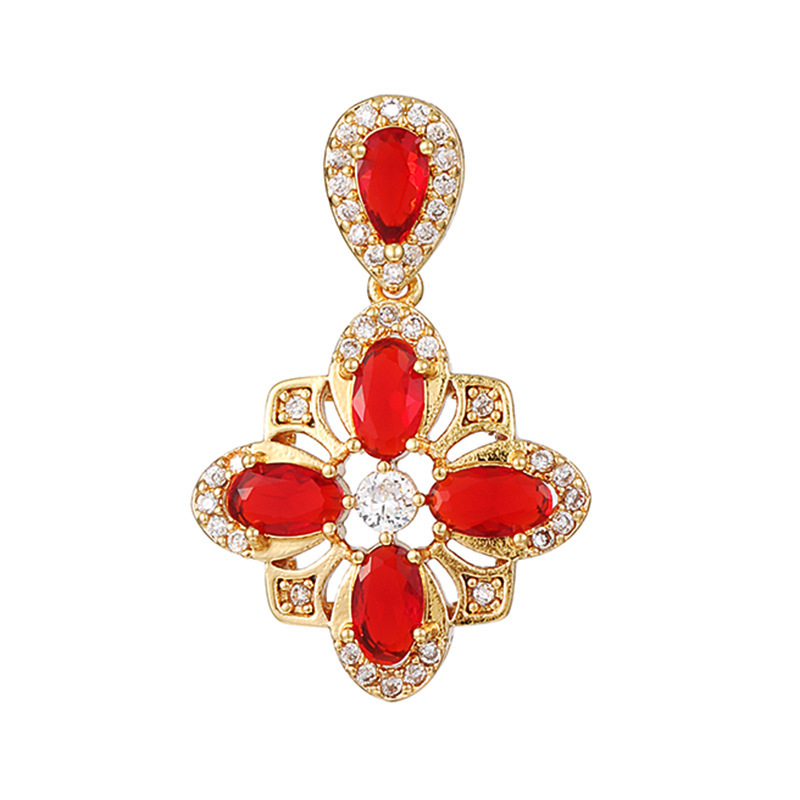 Joyas transfronterizas colgante de rubí esmeralda ligero de lujo accesorios de acero de titanio collar no decolor cadena clavícula