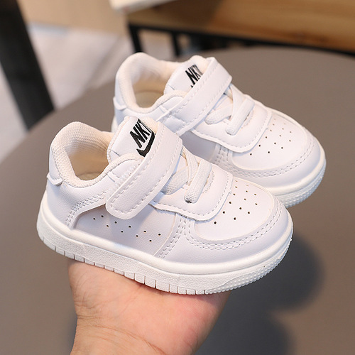 Children's sports shoes for boys and girls, 2024 spring and autumn Korean version of boys' baby shoes, single shoes, toddler shoes, small white shoes
