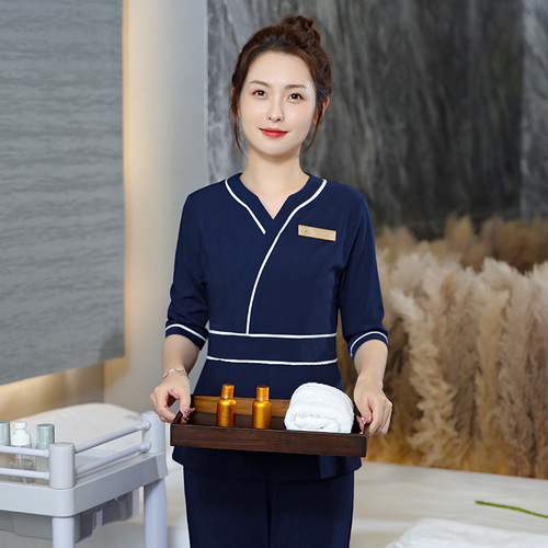 Main Duty Beauty Salon Summer Elastic Workwear Set Technician Workwear Women's Foot Bath Technician Workwear Uniform