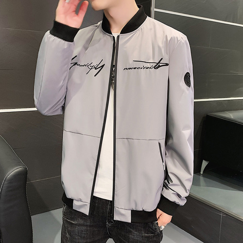 Men's Spring/Fall Coat, Korean-style Trendy Baseball Jacket—Lightweight Casual Sports Jacket for Men in Spring