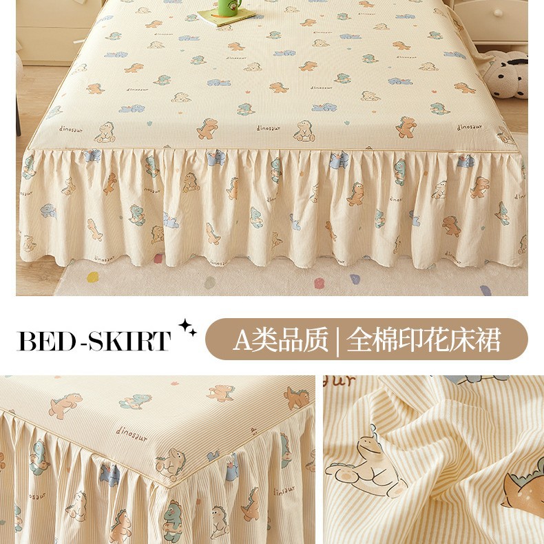 2025 nueva falda de cama de algodón de una sola pieza 2025 nueva funda de cama de algodón individual universal de cuatro estaciones con falda
