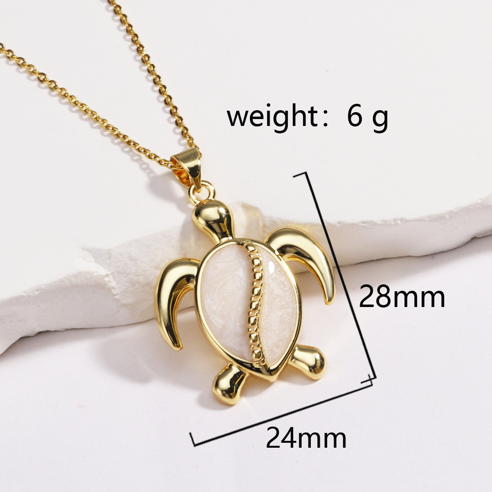 9g Weight Lobster Trigger Clasp Closure Clasp Closure Type Copper Pendant Material Pendant Necklace Classification Copper Chain Material cable chain Chain Type 1 Piece Quantity Casual, Daily Occasion Copper Material Tortoise Pattern All Seasons Season Women's Gender Plating Design Vintage Style Style Wholesale Jewelry Vintage Style Tortoise Copper Plating Cable Chain Pendant Necklace 11