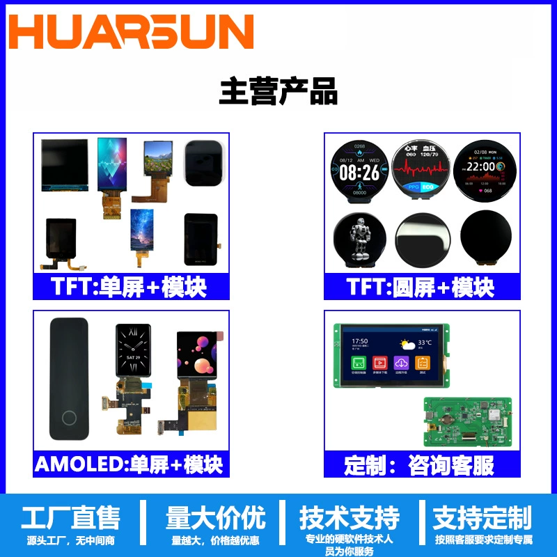 华尔升 1.6 inch 400*400OLED display MIPI interface AMOLED smart watch display