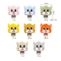 Cross-border new cartoon animal squirrel silicone nipple clip DIY teether anti-drop nipple chain stainless steel clip