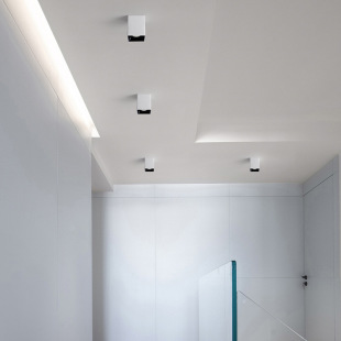 Household Single-head LED Square Overhead Spotlight Minimalist Living Room Away Corridor Creative Anti-glare Overhead Grille Light Aluminum
