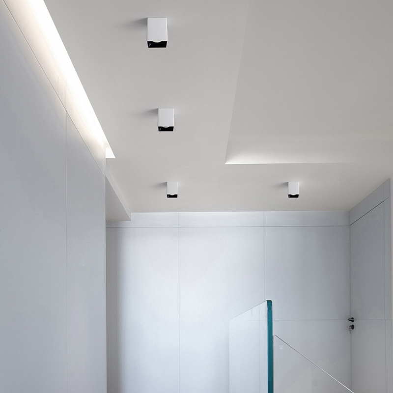 LED square minimalistic creative mounted spot lighting for living…
