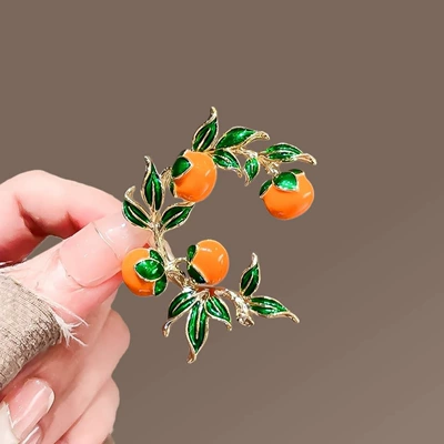 Yaxa sancaqları Style Oil Dropping Enamel Persimmon