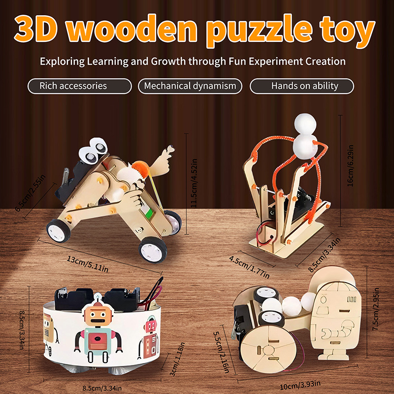 Tecnología transfronteriza pequeña invención física diy manual puzzle conjunto de experimentos científicos juguetes para estudiantes de jardín de infantes