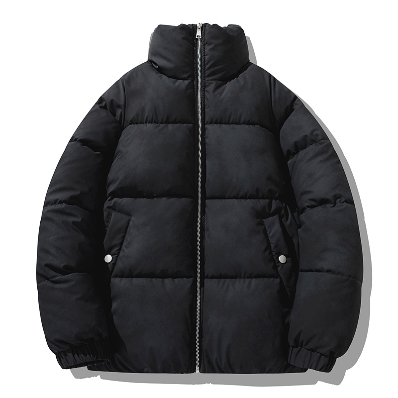 PU Leather Cotton-padded Clothes For Men And Women, Loose Cotton-padded Jackets, Bread Clothes, Stand-up Collar Jackets For Men_viptrois.com
