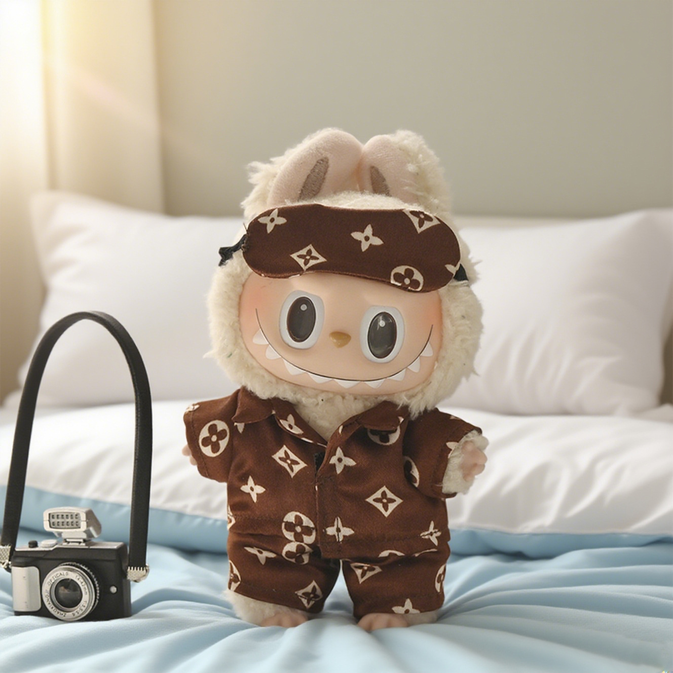 Labubu Doll Clothes Vinyl Doll Pendant Plush Doll Pajamas Mini Labubu Clothes Doll Peripheral Blind Box