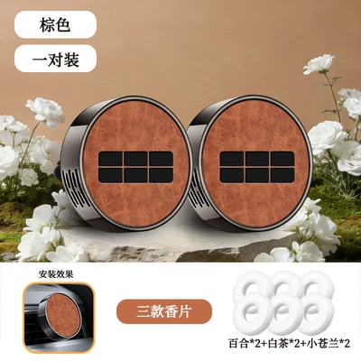 for Geely Galaxy L7/L6/E8E5 Car: Car Perfume Aromatherapy - type-b-air-outlet-geely-galaxy-embossed-orange-one-pair-contains-6-scented-tablets-floral-fragrance