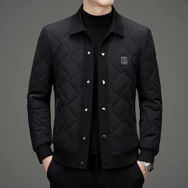 Down jacket, elite extra‑thick leisure jacket, black, sizes M/170–4XL/195