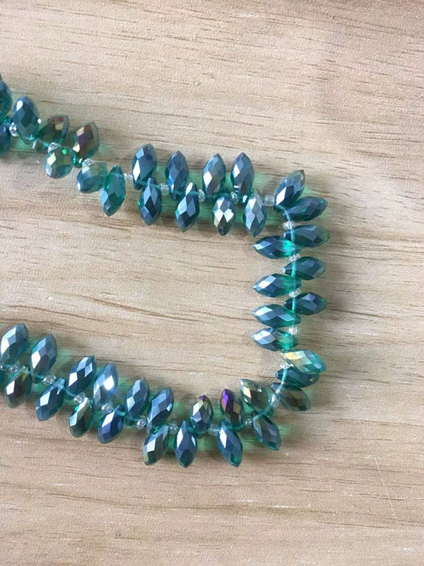 Glass Pendant (round crystal) Water Drop, 6×12 mm, Electroplating AB, DIY Beads