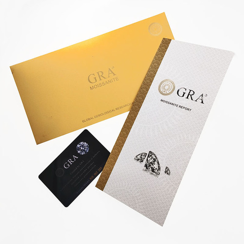 GRA Moissanite Diamond Certificate, Waist Size 5 Carat Small Black Card Yellow Envelope Set Gemstone Jewelry Factory Wholesale