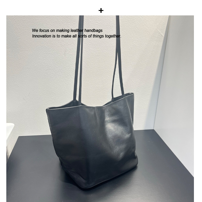 Large Capacity Matte Cowhide Tote Bag, Vintage Red Suede Shoulder Bag, Underarm Bucket Bag For Women - Thumbnail 2