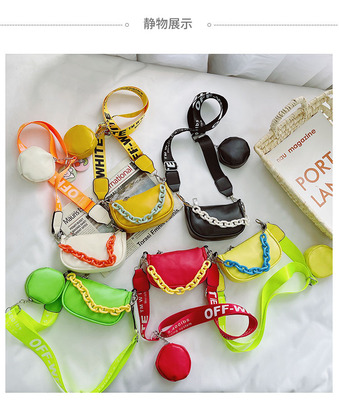 Bags for children Western style Bag 2021 summer new pattern Inclined shoulder bag fashion candy Texture One shoulder Armpit