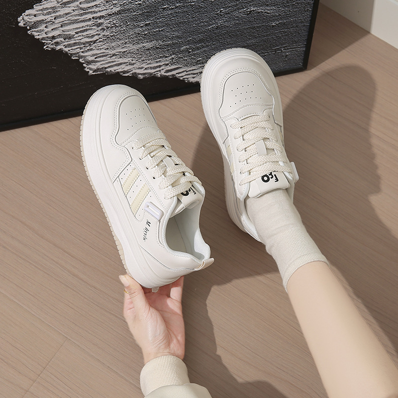 Nanqiao D202 zapatos blancos para mujeres 2025 primavera nueva variedad de zapatos de skate de nicho de moda antideslizante soleas casuales