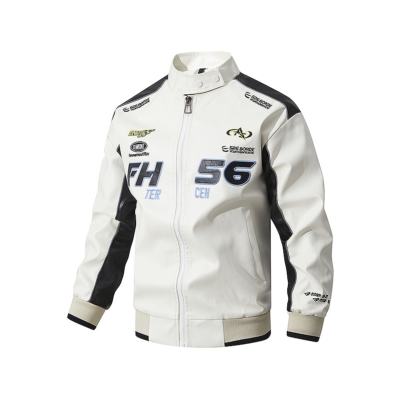 Popular Men's Pu Leather Jacket Spring and Autumn Street Pilot Motorcycle Jacket Trendy Brand Top Stylish Oversized Jacket