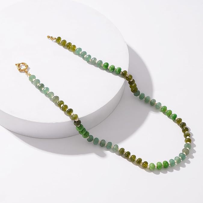 15g Weight Lobster Trigger Clasp Closure Clasp Closure Type Necklace Classification Beaded Chain Chain Type 1 Piece Quantity Daily, Street Occasion natural stone Material Geometric Pattern Women's Gender Simple Style Style Simple Style Geometric Natural Stone Beaded Chain Necklace 23