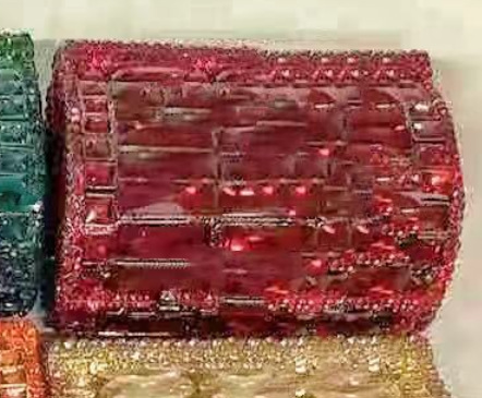 Túi clutch nữ đính đá rhinestone dạ hội cầm tay — Màu Sâm panh, Đế Vàng Kim Cương, Nền vàng kim cương trắng, Vàng kim AB chi tiết 23