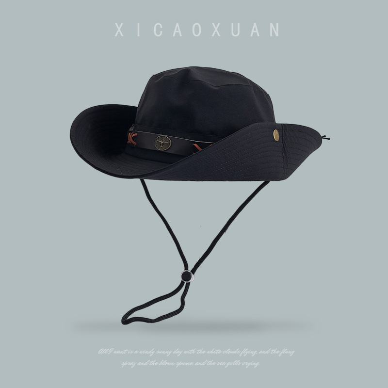 Sombrero de vaquero de gran tamaño occidental desierto oeste de Sichuan viaje americano retro hombre y mujer sombrero de pescador de montaña profundo