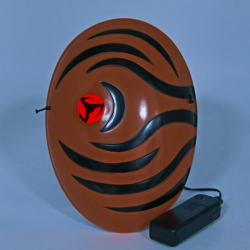 Máscara de Naruto brillante Uchiha con manchas de tierra A Fei escribe una máscara blanca de ojos de rueda cara completa cosplay cos