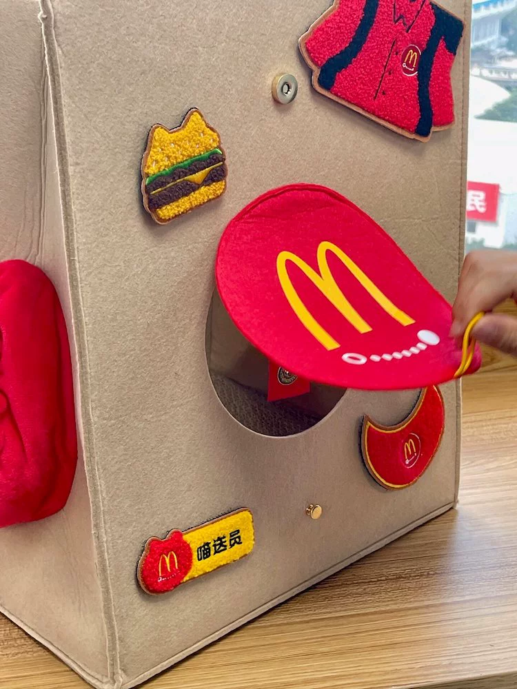 2023 Подлинная кототерем McDonald's котNest сумка сумка из фетра зимой можно выходить с собакой дом царапается вокруг доски