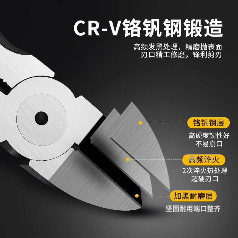 水口钳日式高达模型剪钳工业级口水偏斜口嘴钳子德国电工专用钳子|undefined