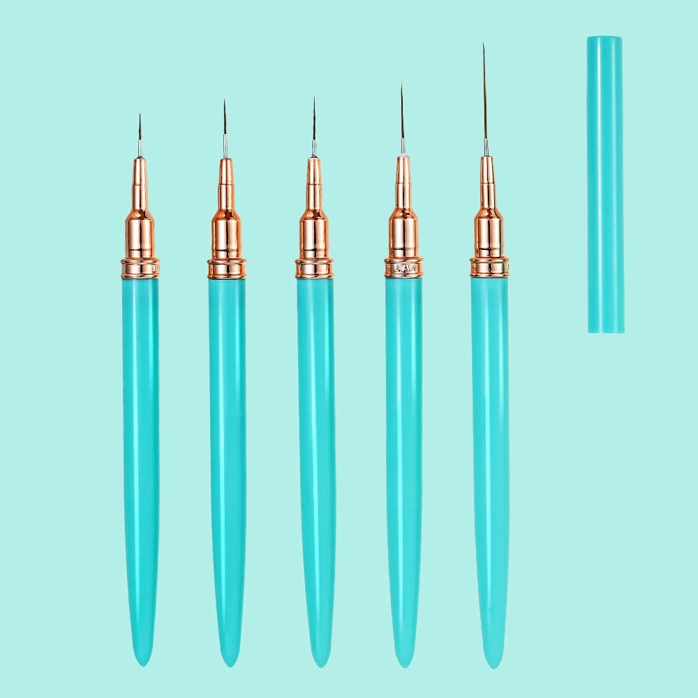 Juego de 5 plumas para decoración de uñas, para dibujar líneas, ultrafinas, de alta calidad, delineado estilo francés, exclusivo para salones de uñas, un artículo popular.