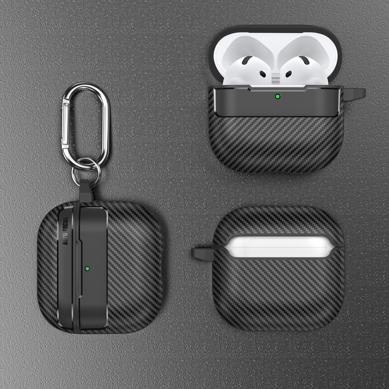 Airpods4世代保護カバー炭素繊維紋2世代3世代pro2アップルbluetoothイヤホン透明ケースシンプル|undefined