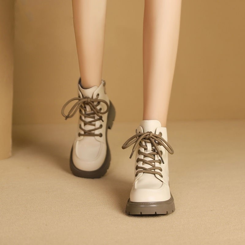 Ins Sweet Cool Style Boots for Women 2023 Autum New Thick-Soled British Style Short Boots Round Toe Women's Boots Manufacturer