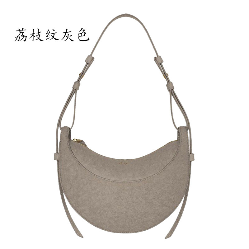 クロスボーダーで人気のPOLENE、フランスのニッチデザイン、シングルショルダー/クロスボディバッグ、ポレーヌの三日月型バッグ、本革レディースバッグ、脇に抱えるバッグ|undefined