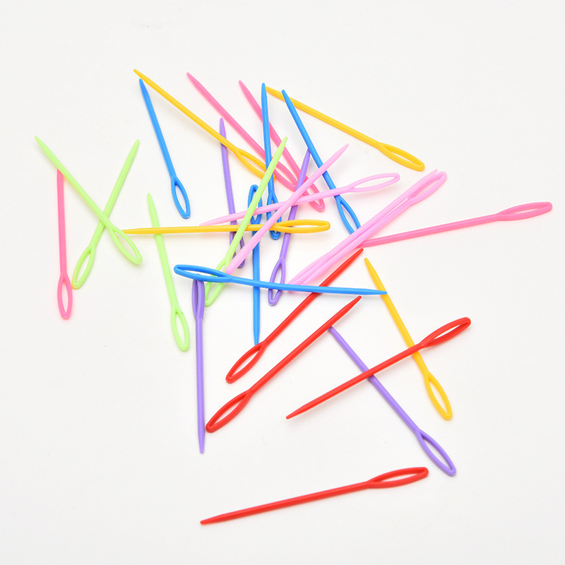 Fábrica de fuente de plástico ABS herramientas de tejido aguja de plástico aguja de suéter aguja de plástico aguja de plástico al por mayor 1000 piezas / paquete