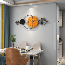 輕奢現代簡約掛鍾沙發背景牆掛件餐廳牆畫大氣壁鍾客廳裝飾時鍾表