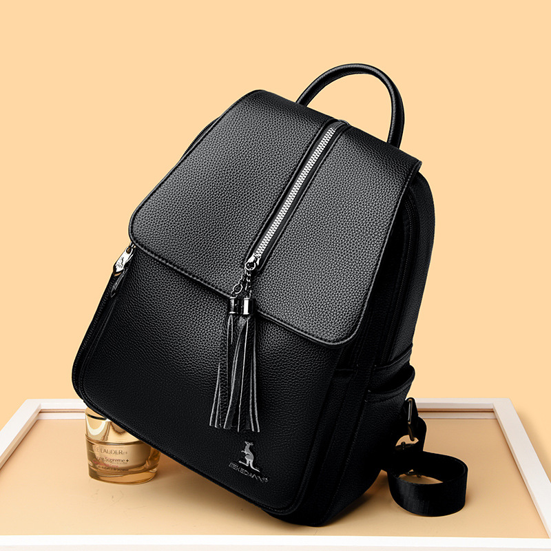 Mom's backpack, new tassel versatile casual women's bag, large capacity, high-quality texture, stylish travel bag_voghion.com