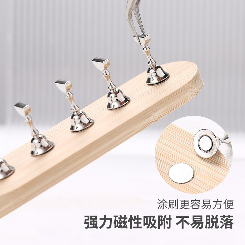 ネイル練習甲托日本式原木シンプル風金属爪托甲片托着用甲専用スタンドツール|undefined