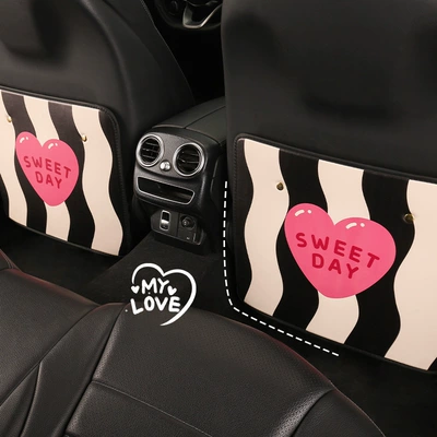 Personalized Striped Car Seat Back Anti-Kick Pad Car Seat Back Anti-Fouling Pad Dirt-Resistant Anti-Dirt Pad Backrest Hanging Type